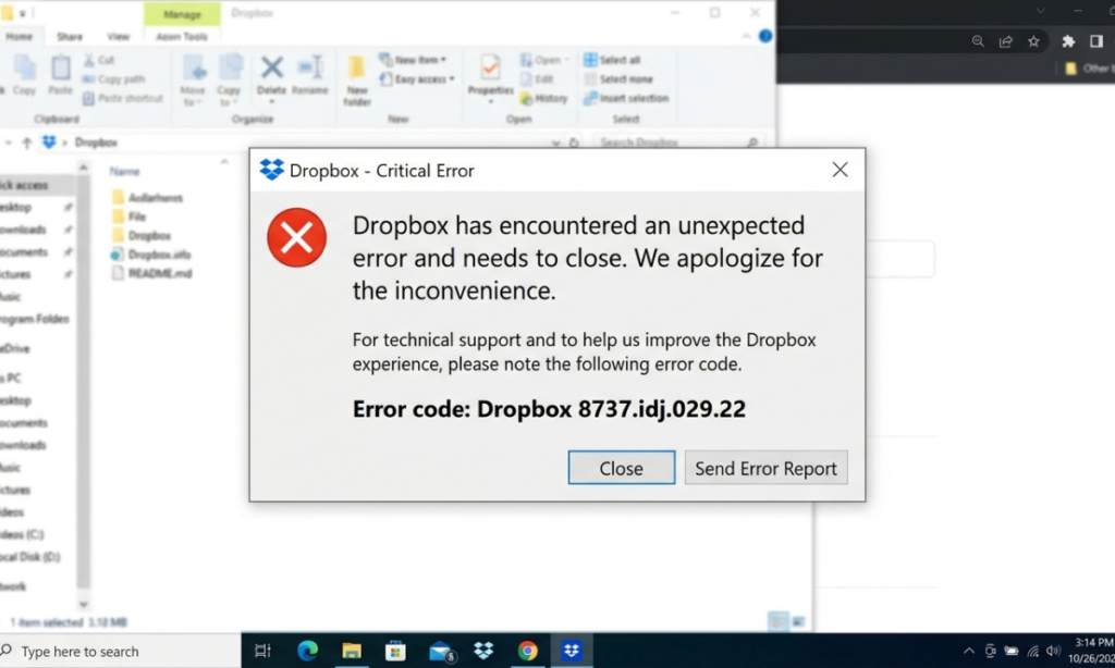 Errorcode Dropbox 8737.idj.029.22